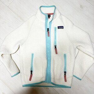 Patagonia Kids Retro Pile Fleece Natural/Skiff Blue Size: XS (5-6)